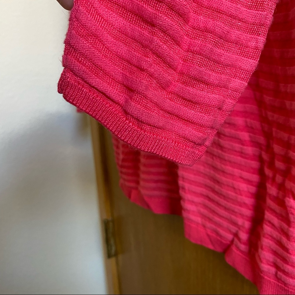 LOFT • Beautiful Lipstick Pink Subtle Stripe Top - Size M - Picture 11 of 14